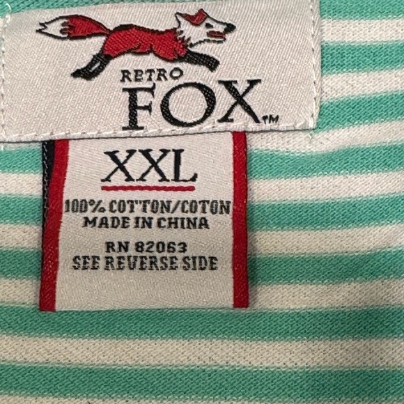 Retro Fox Striped Polo Shirt - Green - Picture 2 of 5